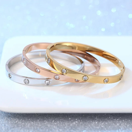 European and American high-end starry diamond bra round bracelet